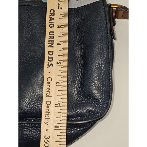 Fossil EMI Crossbody Saddle Bag Blue Multi Color Leather 8x9 inches - Picture 7 of 16